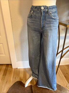 Rag and Bone Wide Leg High-Rise Women's Jeans - Light Blue